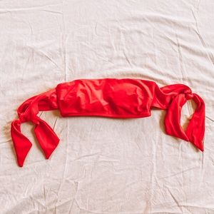 Aerie Red Tie bikini top